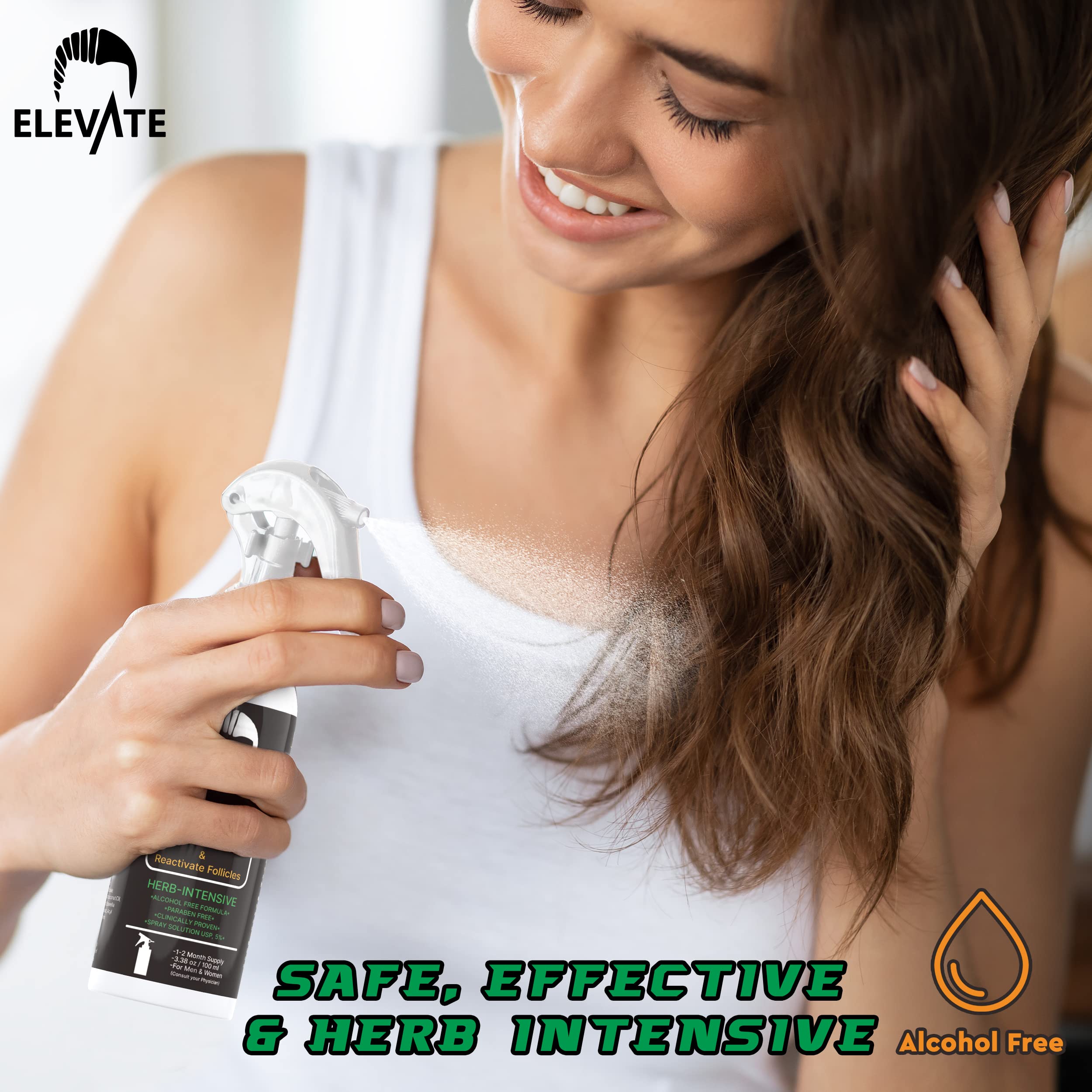 Elevate Minoxidil spray, resultados visibles tras semanas con uso constante