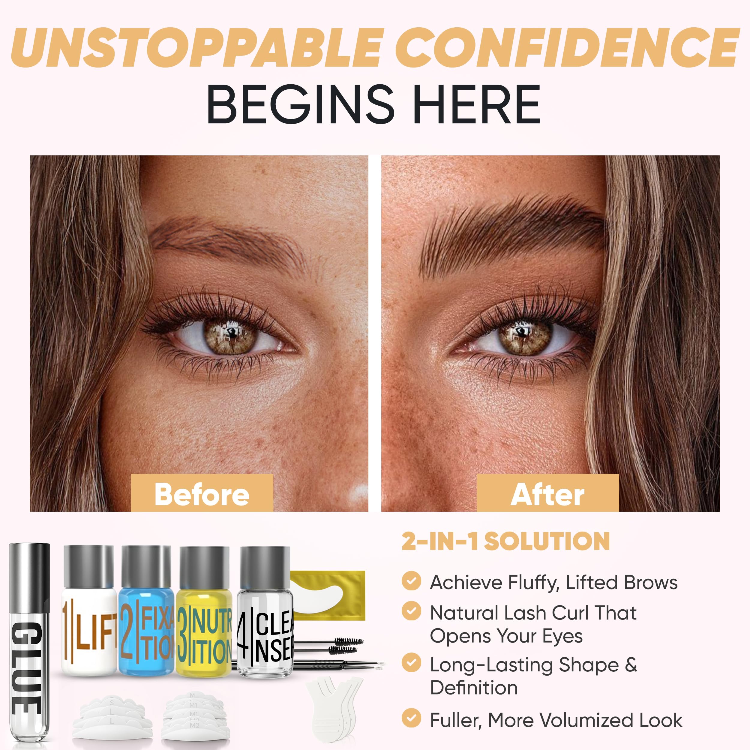 Elevate the Beauty eyebrow lamination kit instructions sheet with clear step-by-step guidance.