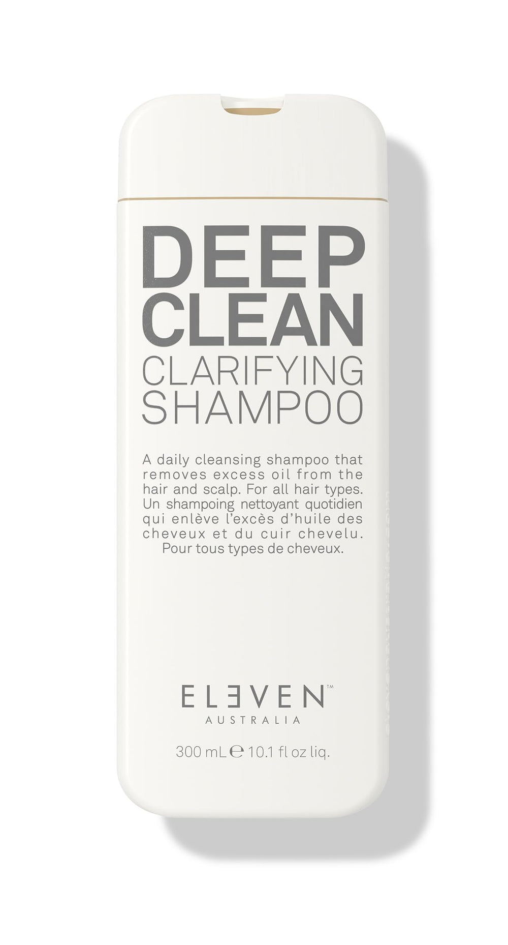 ELEVEN AUSTRALIA Deep Clean Clarifying Shampoo bottle-front view showing detox for the scalp.