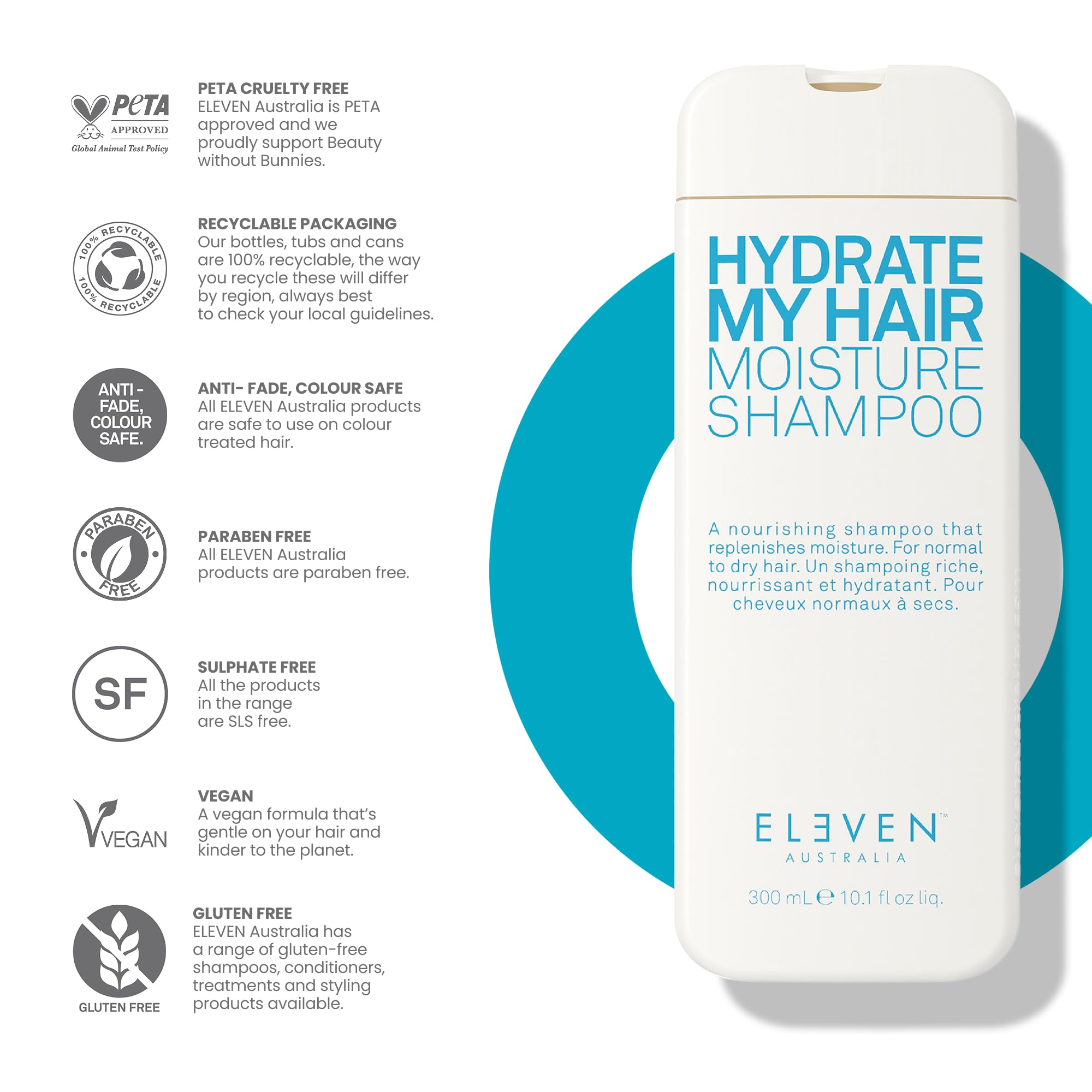 ELEVEN AUSTRALIA Hydrate My Hair heat protection — guards against environmental stress.