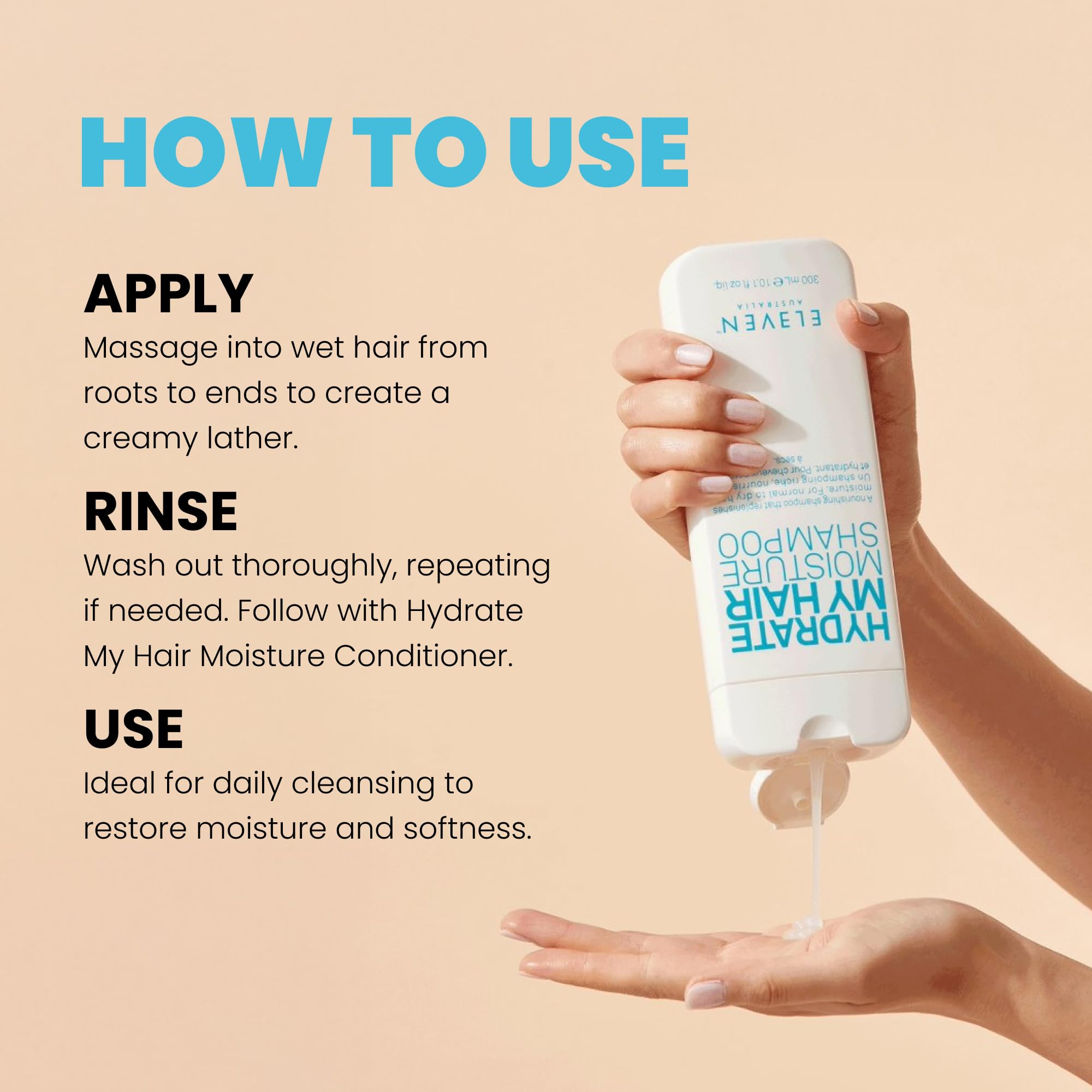 ELEVEN AUSTRALIA Hydrate My Hair quinoa — protein-rich formula for nourishing volume.