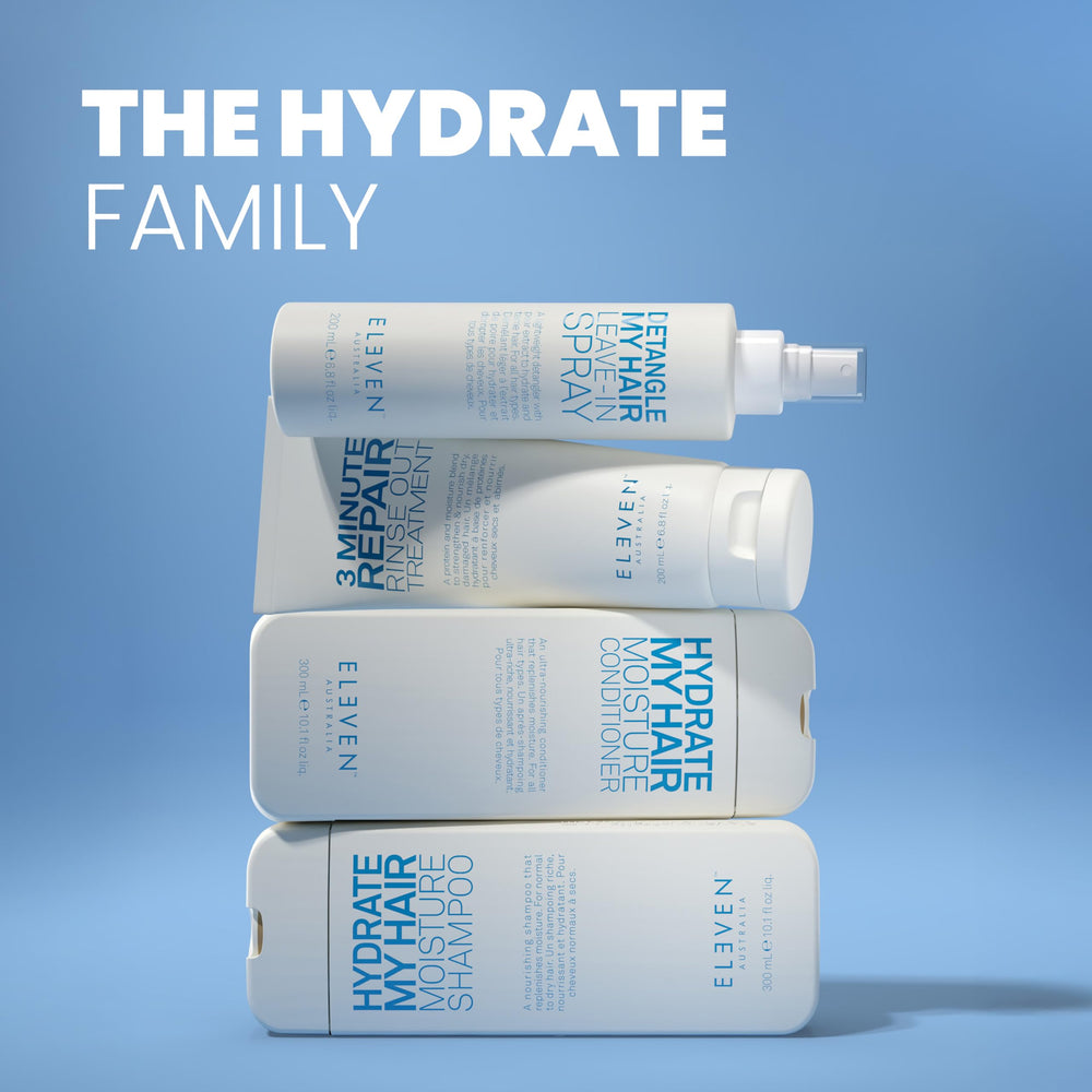 ELEVEN AUSTRALIA Hydrate My Hair sulfate-free badge signals gentle cleansing