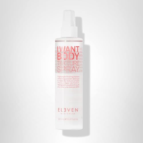 ELEVEN AUSTRALIA I Want Body Texture Spray packaging highlighting matte finish.
