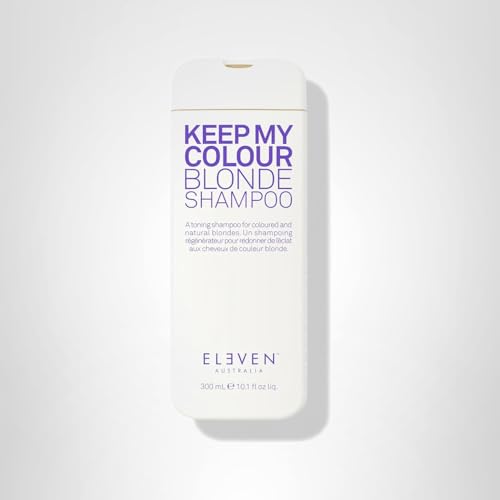 ELEVEN AUSTRALIA Keep My Colour Blonde Shampoo hair colour test shows cooler blond results