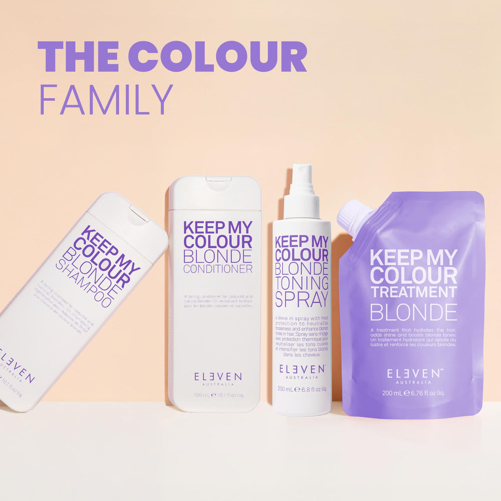 ELEVEN AUSTRALIA Keep My Colour Blonde Shampoo on shelf appeals to salon enthusiasts