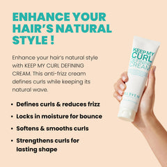 Close-up of shiny, defined curls with ELEVEN AUSTRALIA Keep My Curl Defining Cream