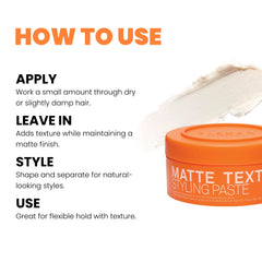 ELEVEN AUSTRALIA Matte Texture Styling Paste on short hair for textured look.
