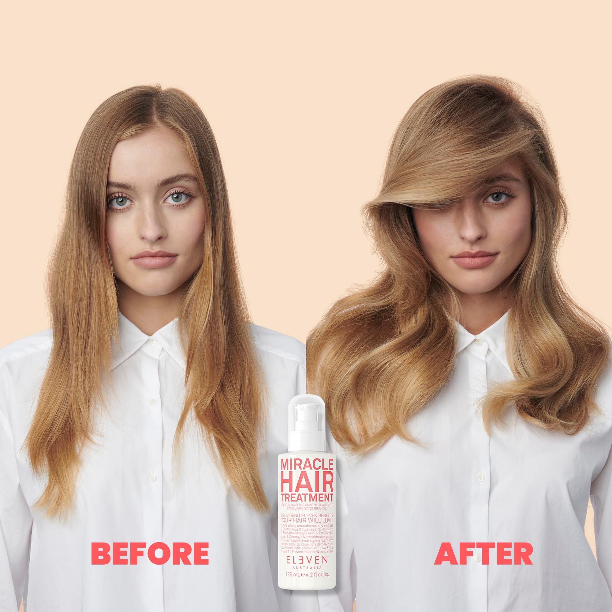 ELEVEN AUSTRALIA Miracle Leave-In demonstrates frizz-control on textured hair