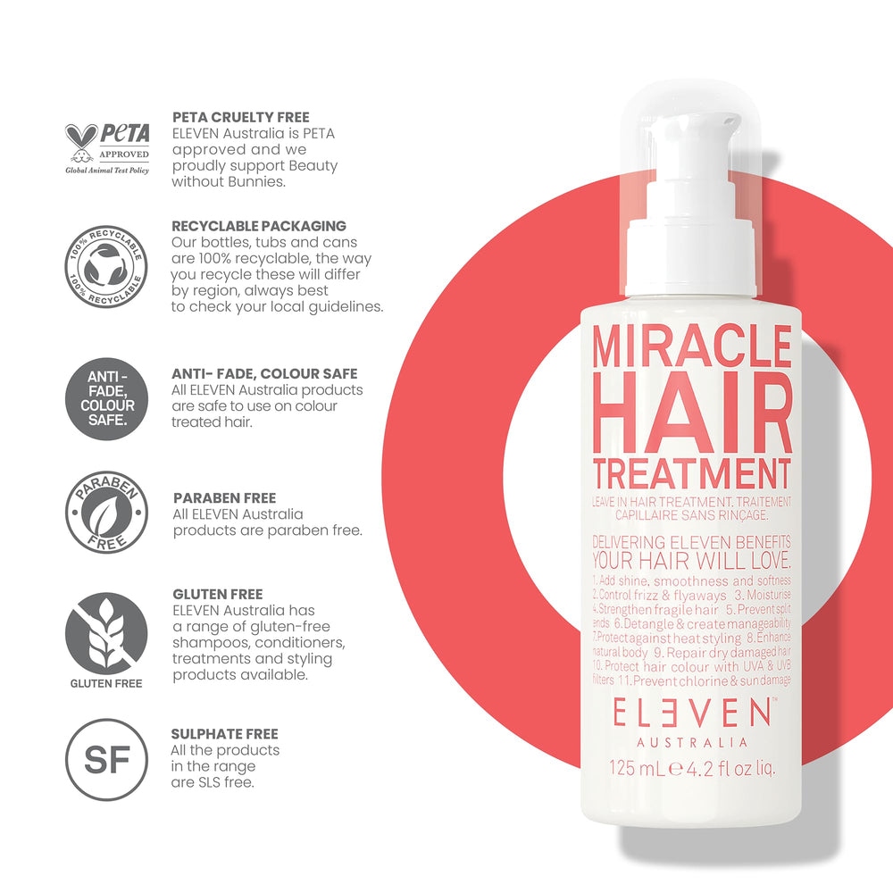 ELEVEN AUSTRALIA Miracle Leave-In helps prevent split ends during routine care