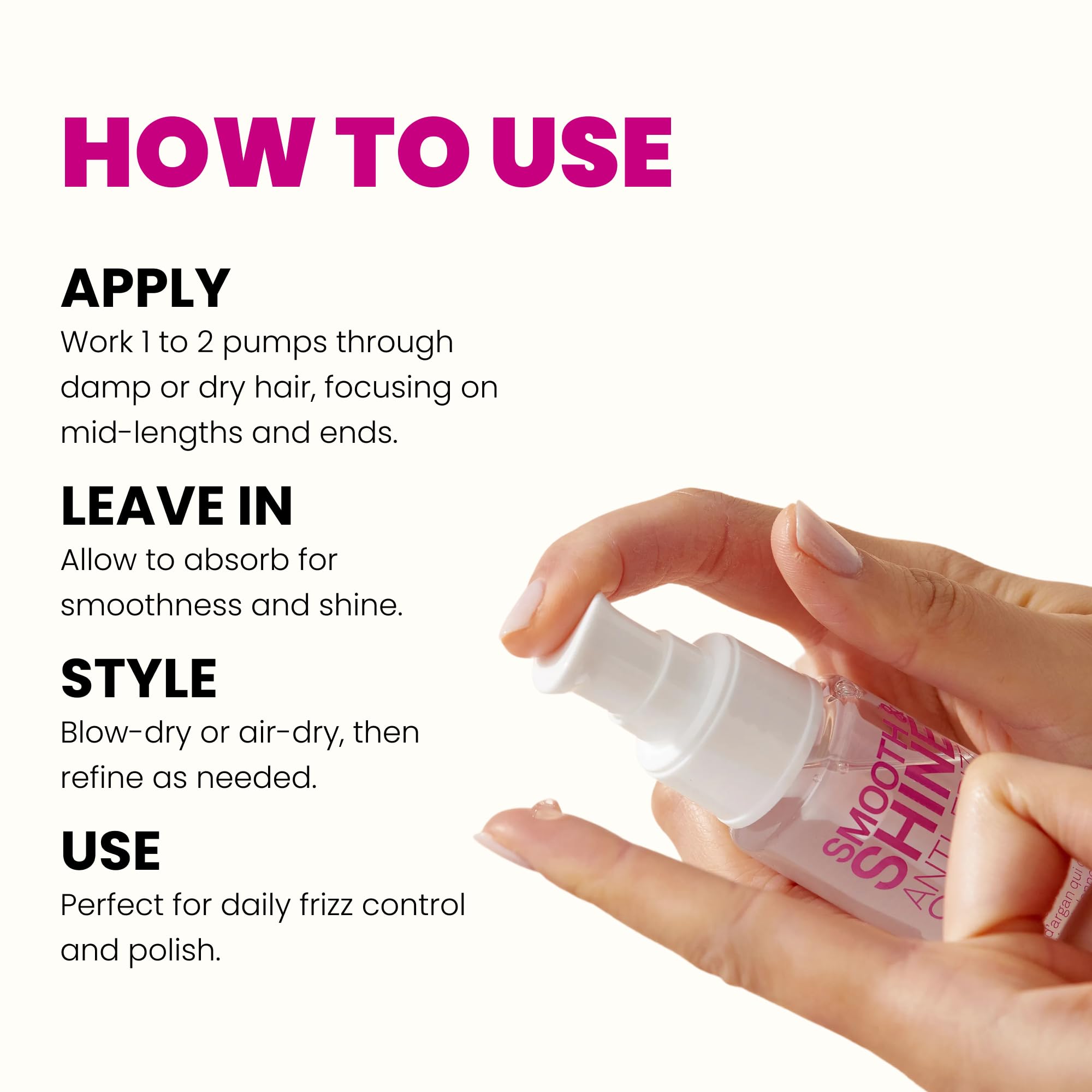 Packaging of ELEVEN AUSTRALIA Smooth & Shine anti-frizz serum for premium care