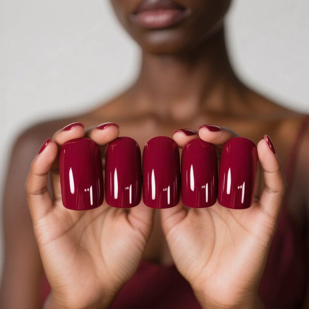 At-home DIY salon look achieved with Elevenail press-on nails