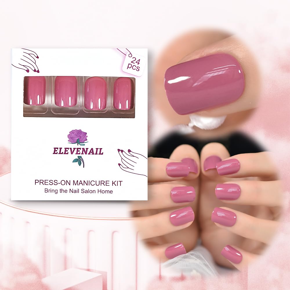 Elevenail Daily Glossy uñas brillantes púrpura, diseño elegante