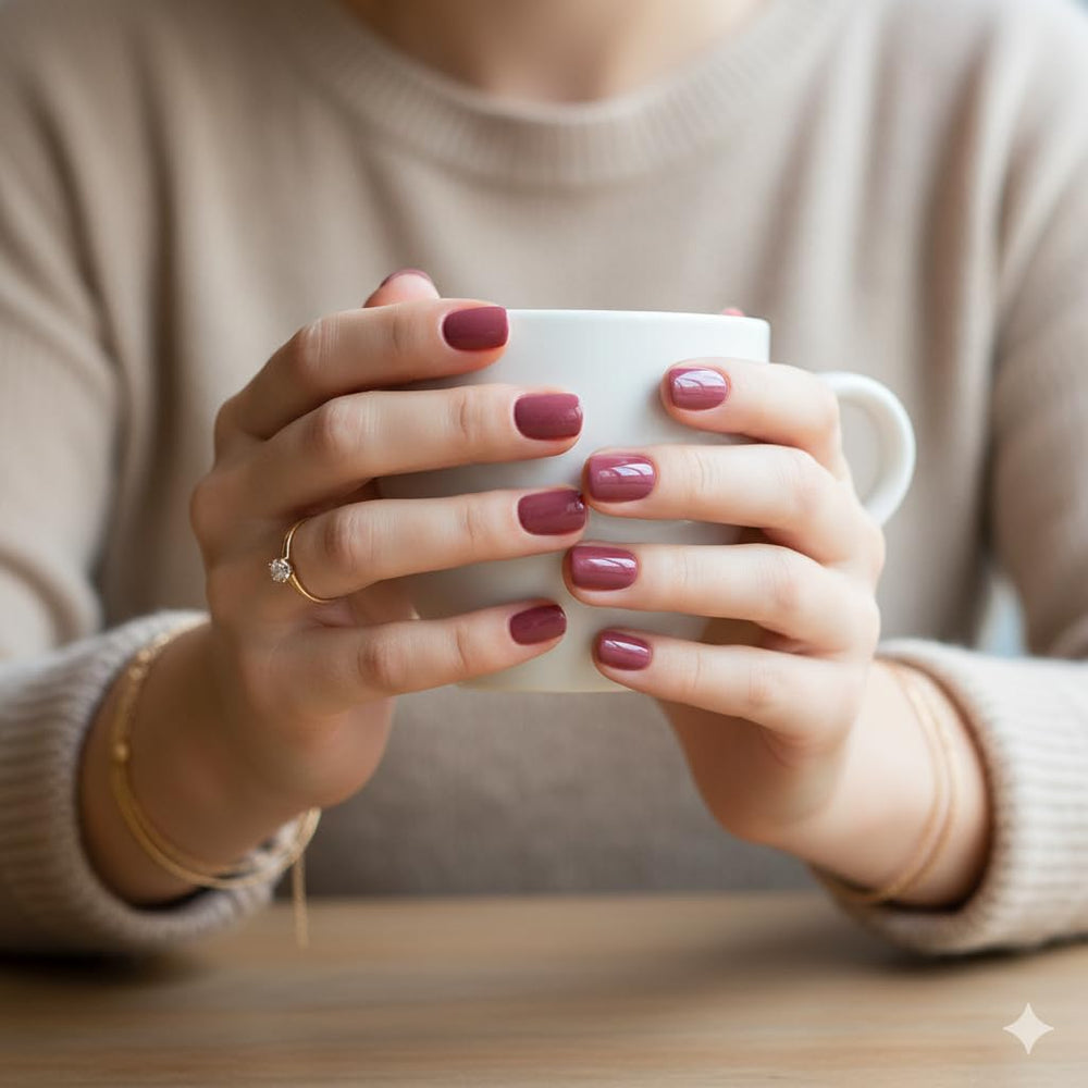Elevenail Daily Glossy uñas postizas cortas cuadradas rosa, aplicación sencilla