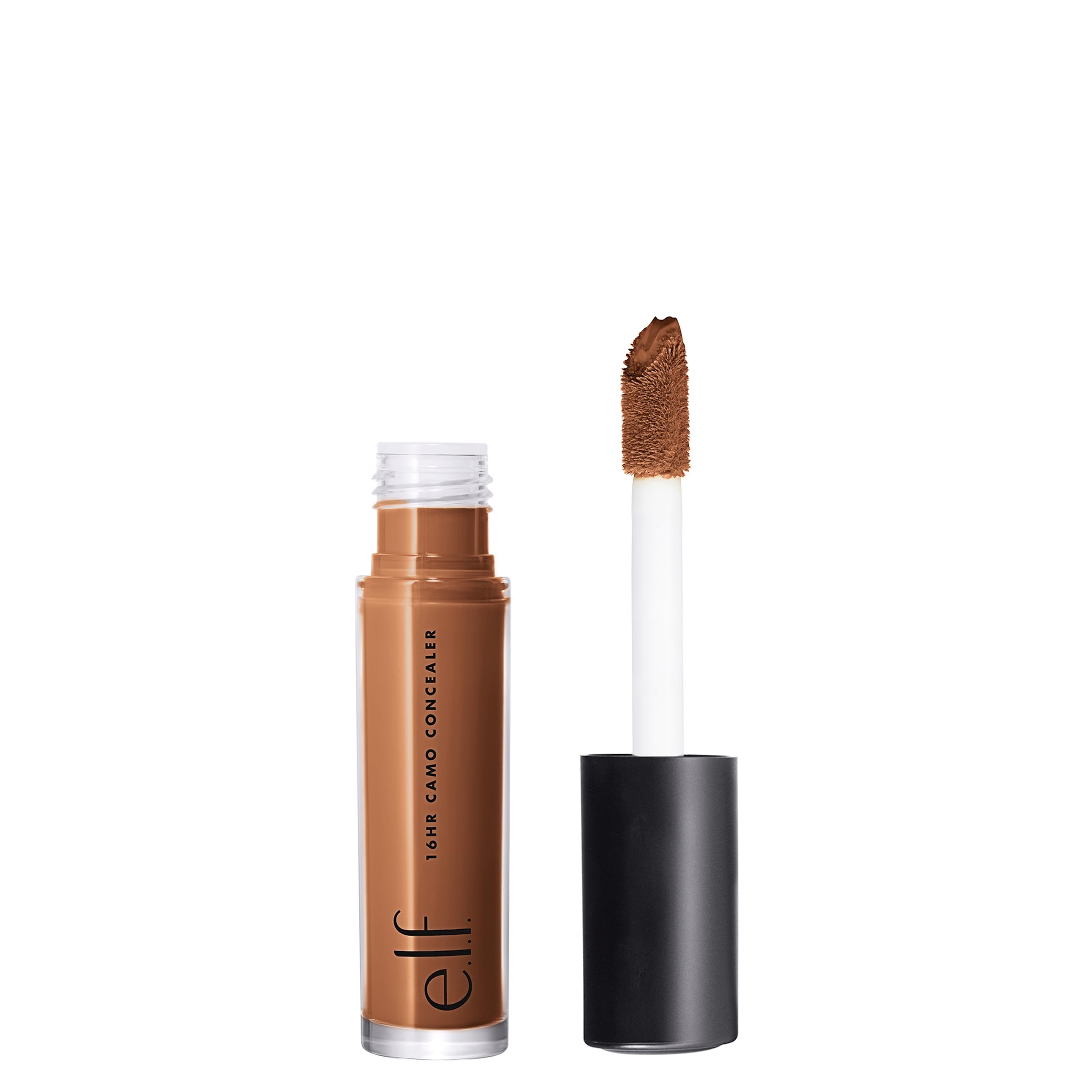 e.l.f. 16HR Camo Concealer Deep Cinnamon bottle shows full-coverage, long-wearing finish.