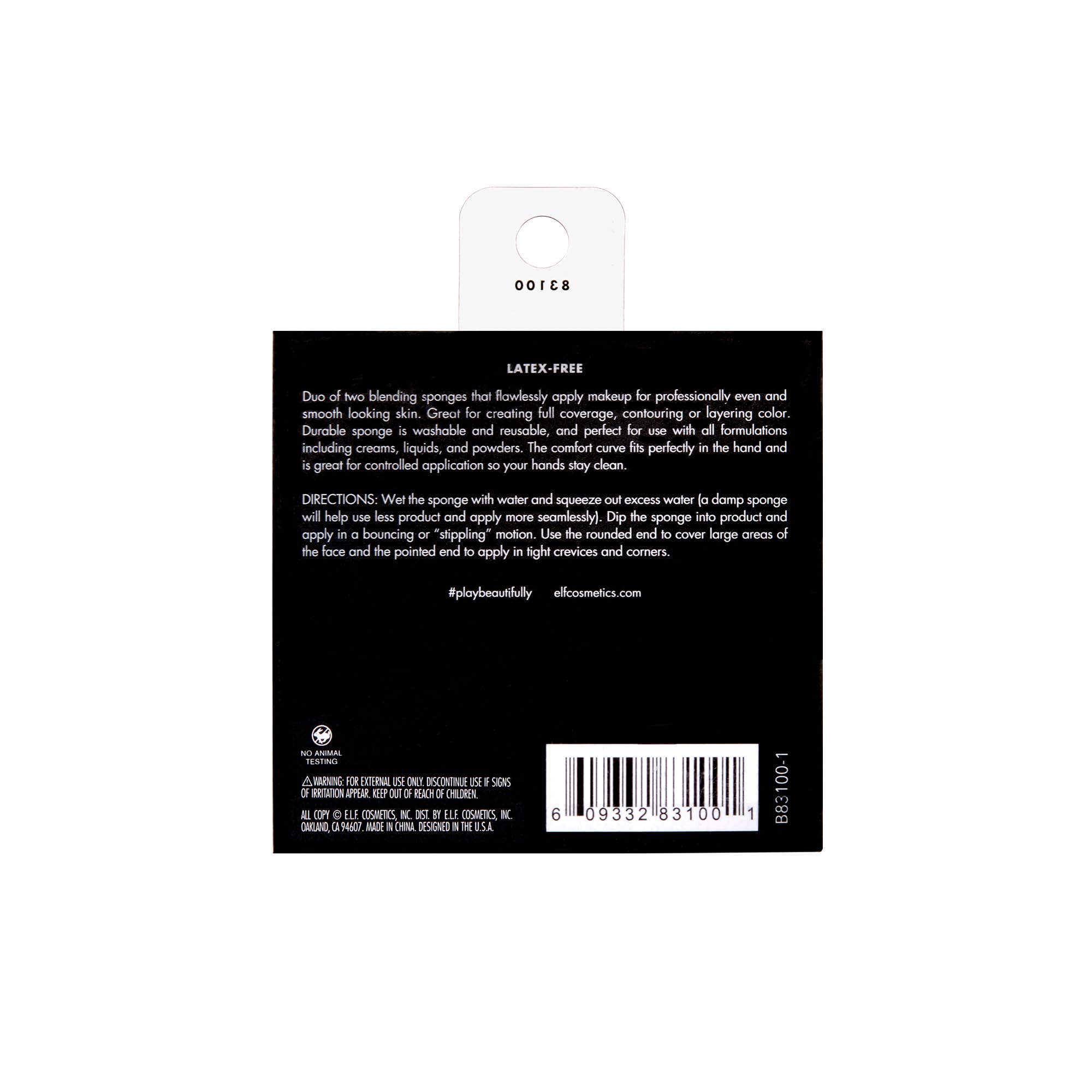 e.l.f. blending sponge duo ergonomic grip for controlled, comfortable application