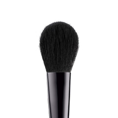 e.l.f. blush brush works with wet or dry products and cleans easily.