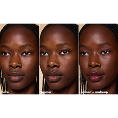 Matte finish result on skin after primer application.