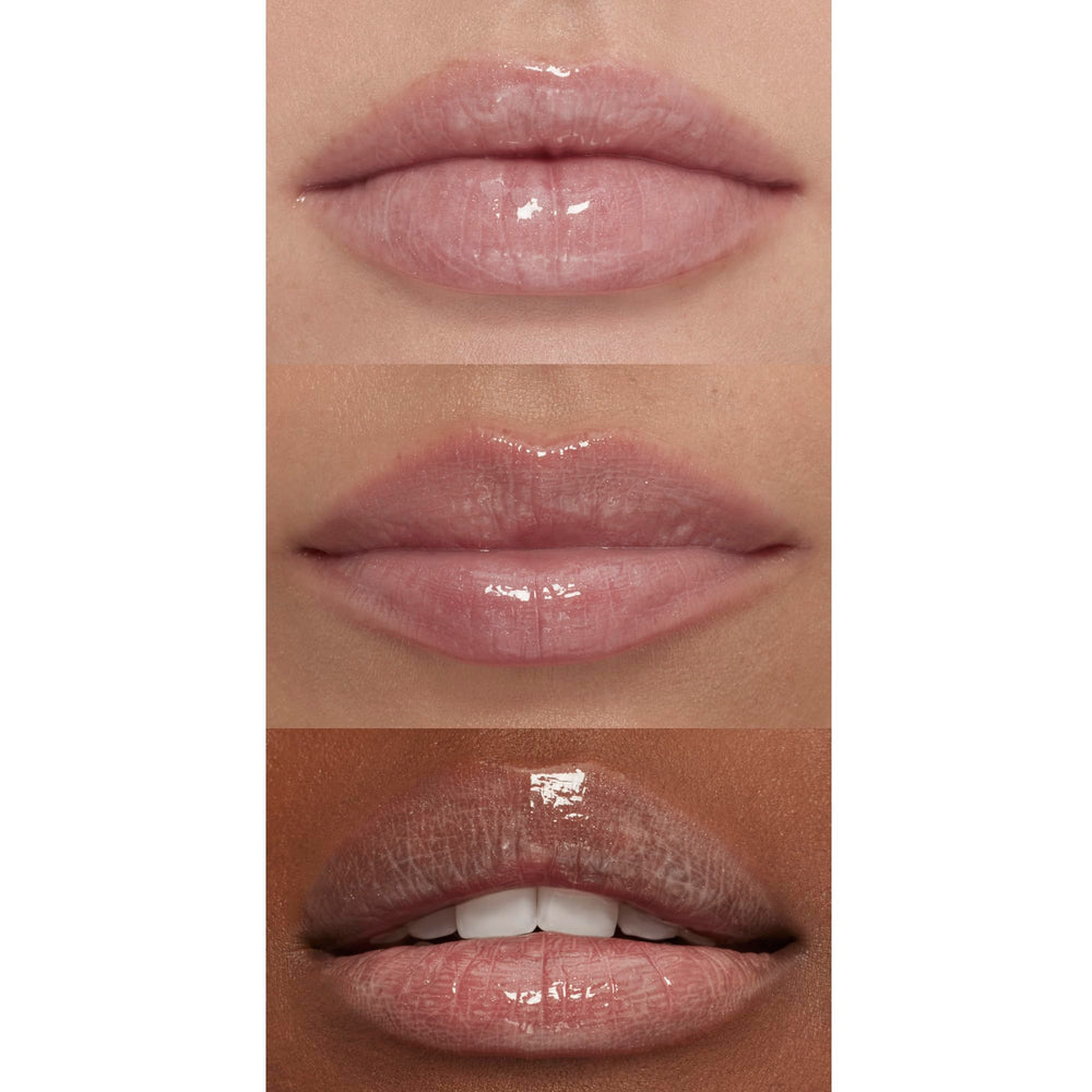 e.l.f. brillo labial voluminizante envase compacto para retoques.