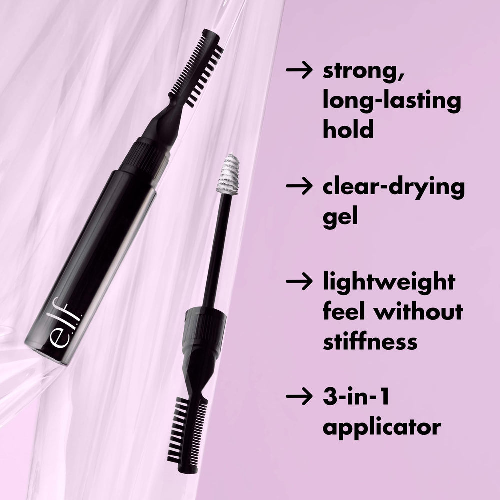 e.l.f. Brow Laminating Gel water-resistant hold for all-day wear.
