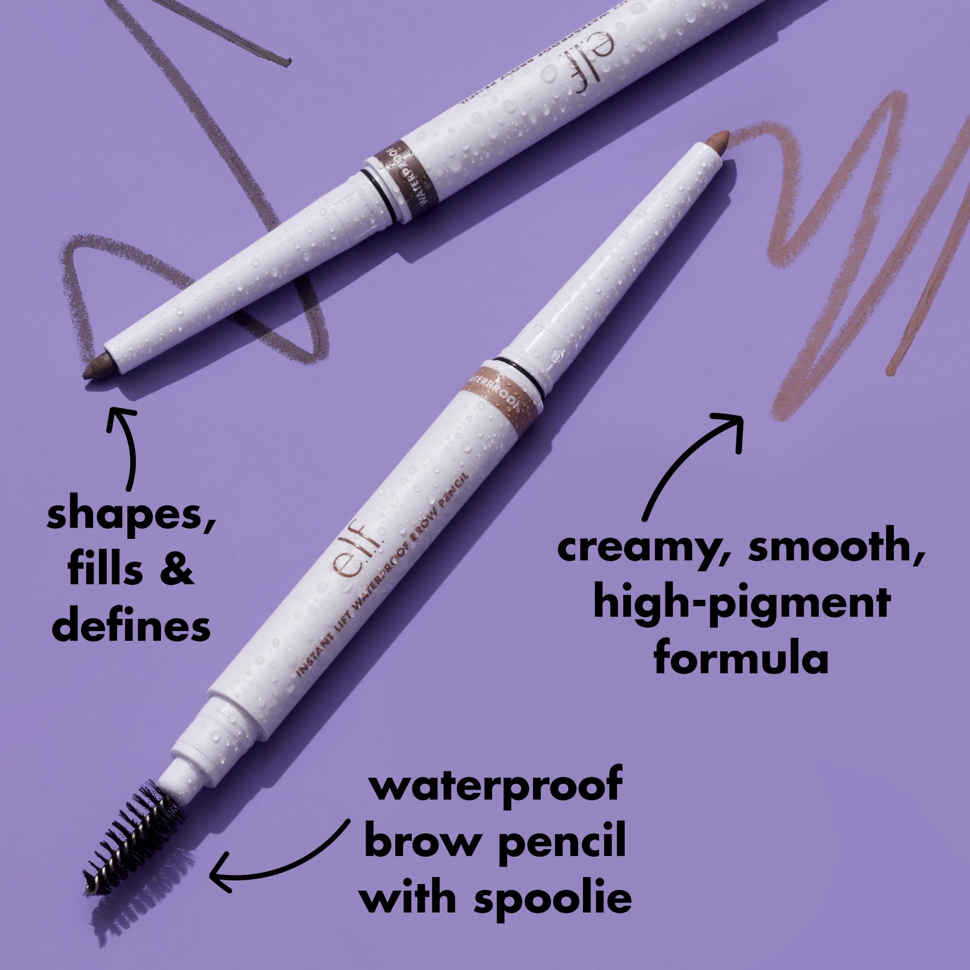 e.l.f. Instant Lift Brow Pencil blonde shade swatch showing natural color match.