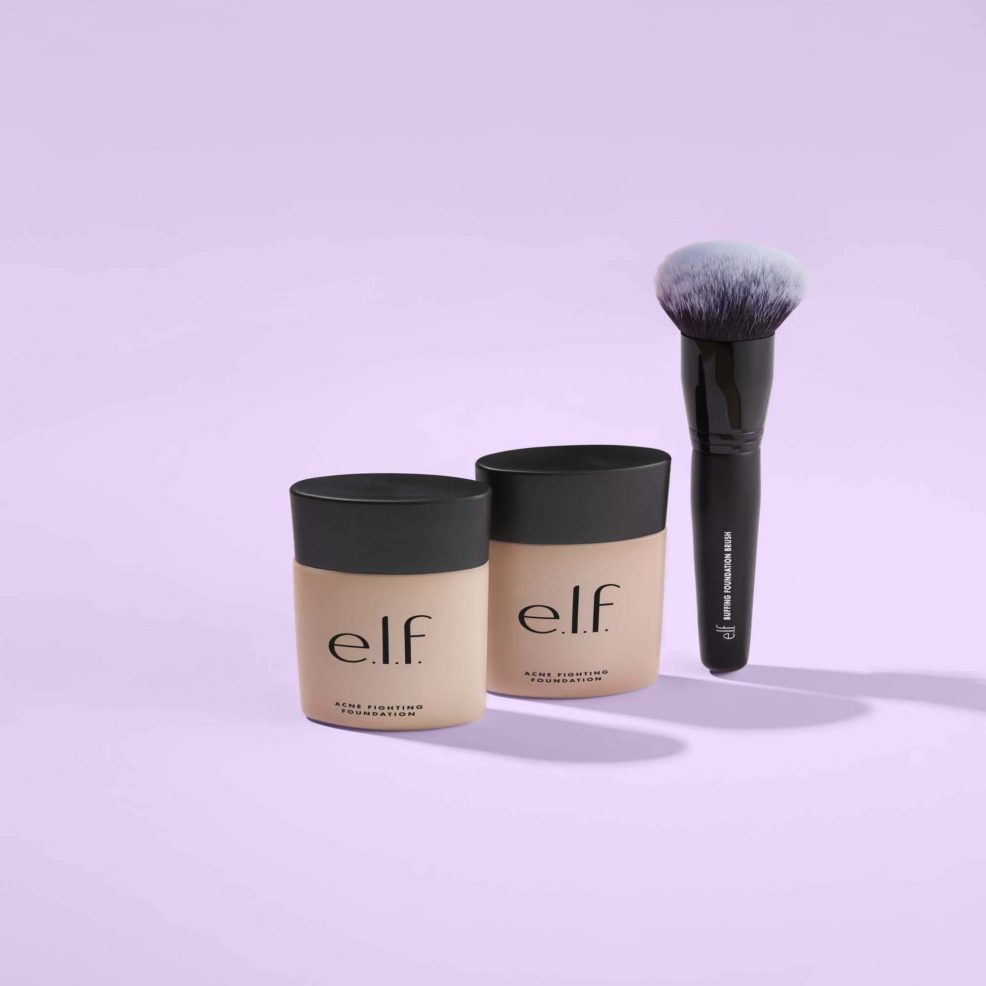 elf buffing foundation brush ergonomic handle enables comfortable, precise control.