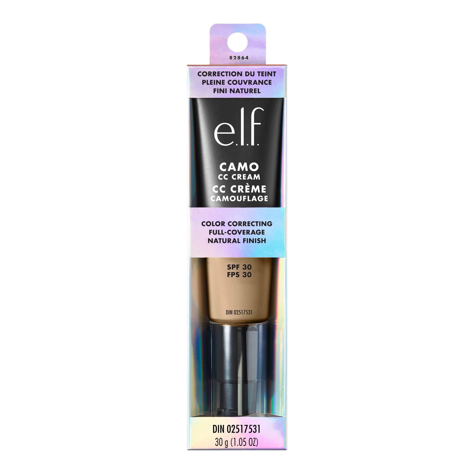 e.l.f. Camo CC Cream, con péptidos y niacinamida para hidratar y suavizar.