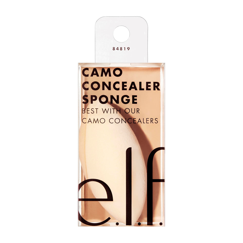 e.l.f. Camo Concealer Sponge with dual-pointed ends for precise blending around the eyes.