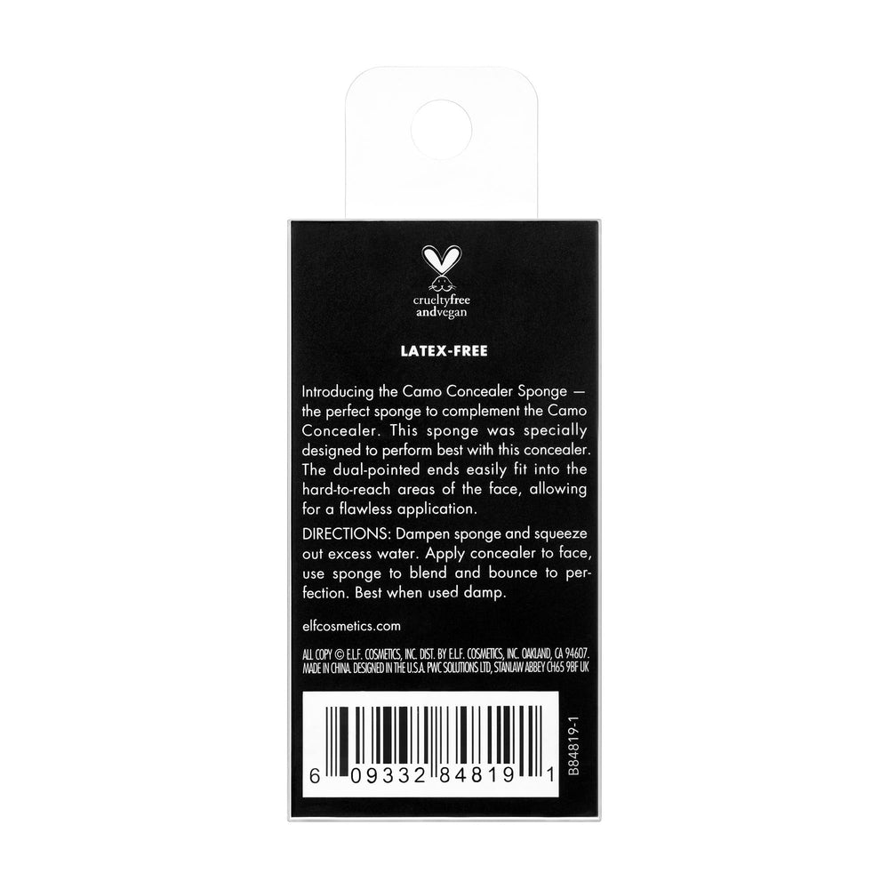 e.l.f. Camo Concealer Sponge vegan and cruelty-free for ethical beauty routines.
