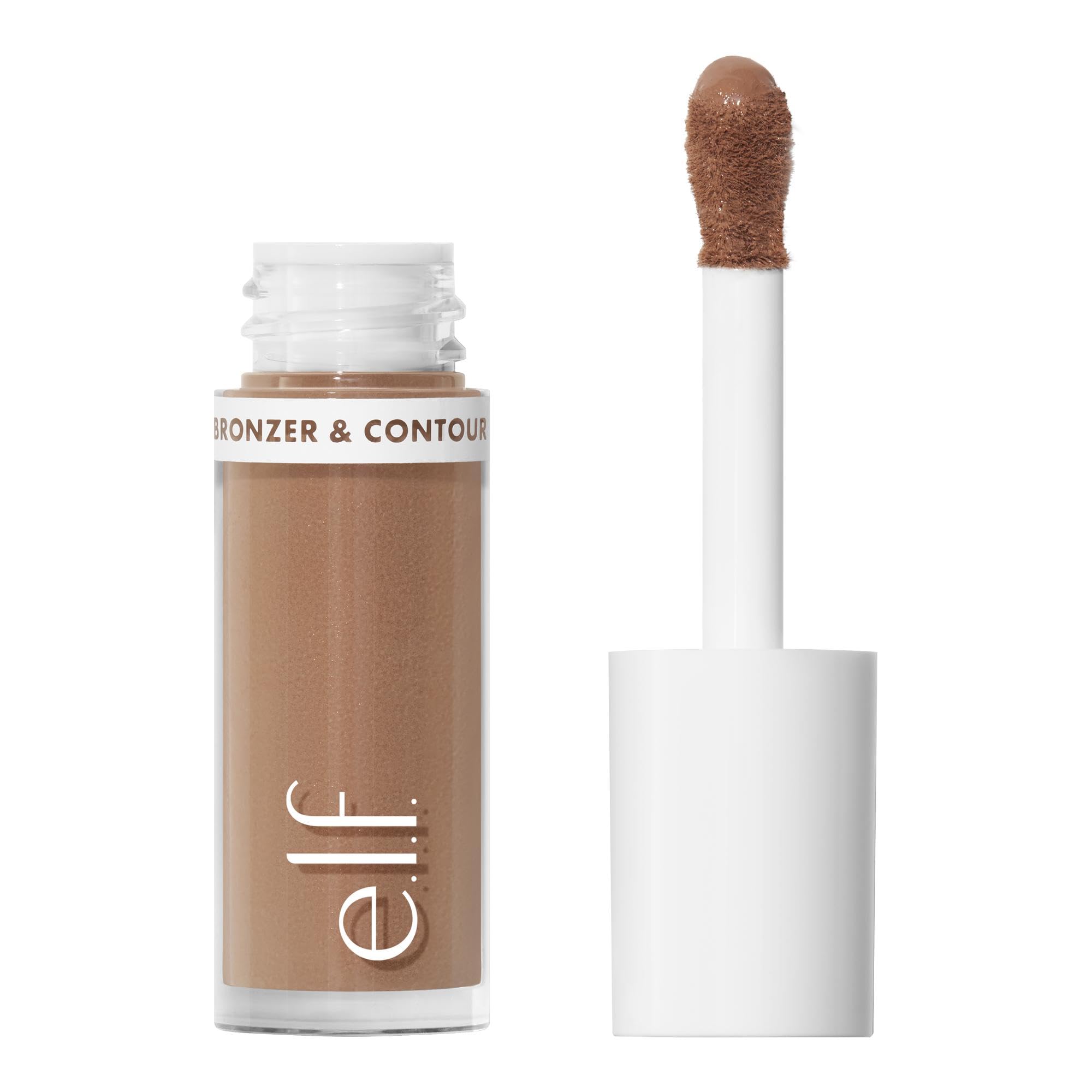 e.l.f. Camo líquido Bronceador y Contorno ofrece un aplicador ergonómico para definición precisa.