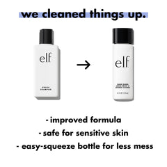 e.l.f. Clean Queen brush image shows soft, fluffy bristles after cleaning.