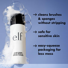 e.l.f. Clean Queen sponge being rinsed with rich lather for a thorough cleanse.