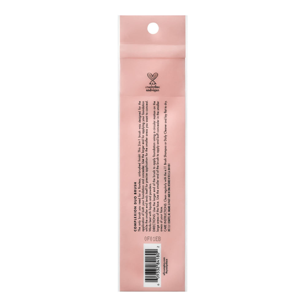 e.l.f. Complexion Duo Brush vegan synthetic bristles provide cruelty-free makeup application