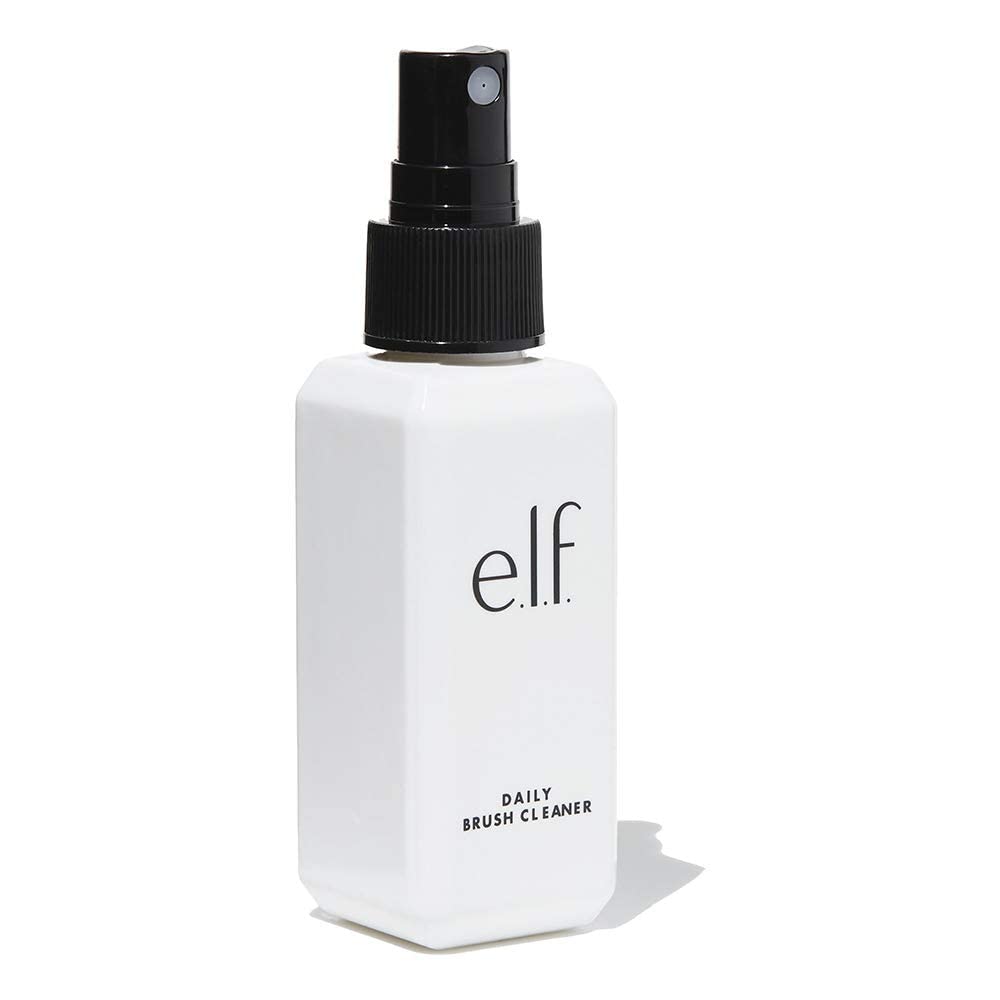 e.l.f. Daily Brush Cleaner bottle dispense enables quick spray to cleanse brushes