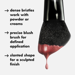 e.l.f. angled blush brush ergonomic-handle design improves grip during application.