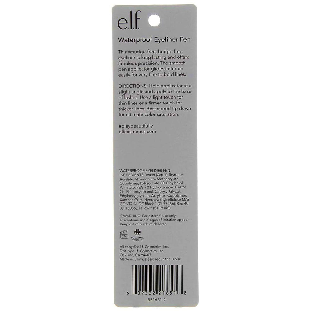 e.l.f. Eyeliner Pen vegan and cruelty-free formula.
