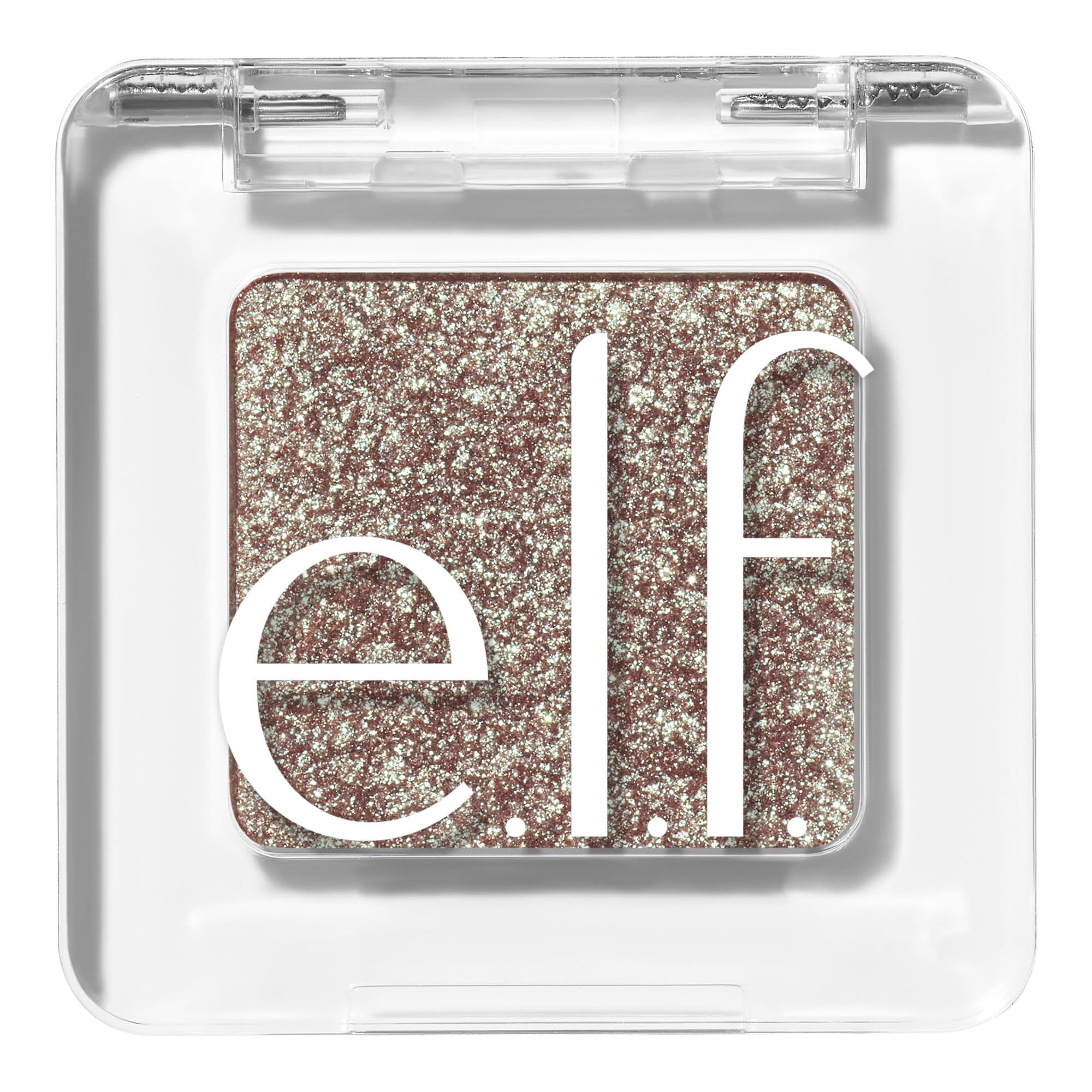 e.l.f. Fine as Fleck glitter eyeshadow closeup showing sparkling glitter particles for dazzling lids