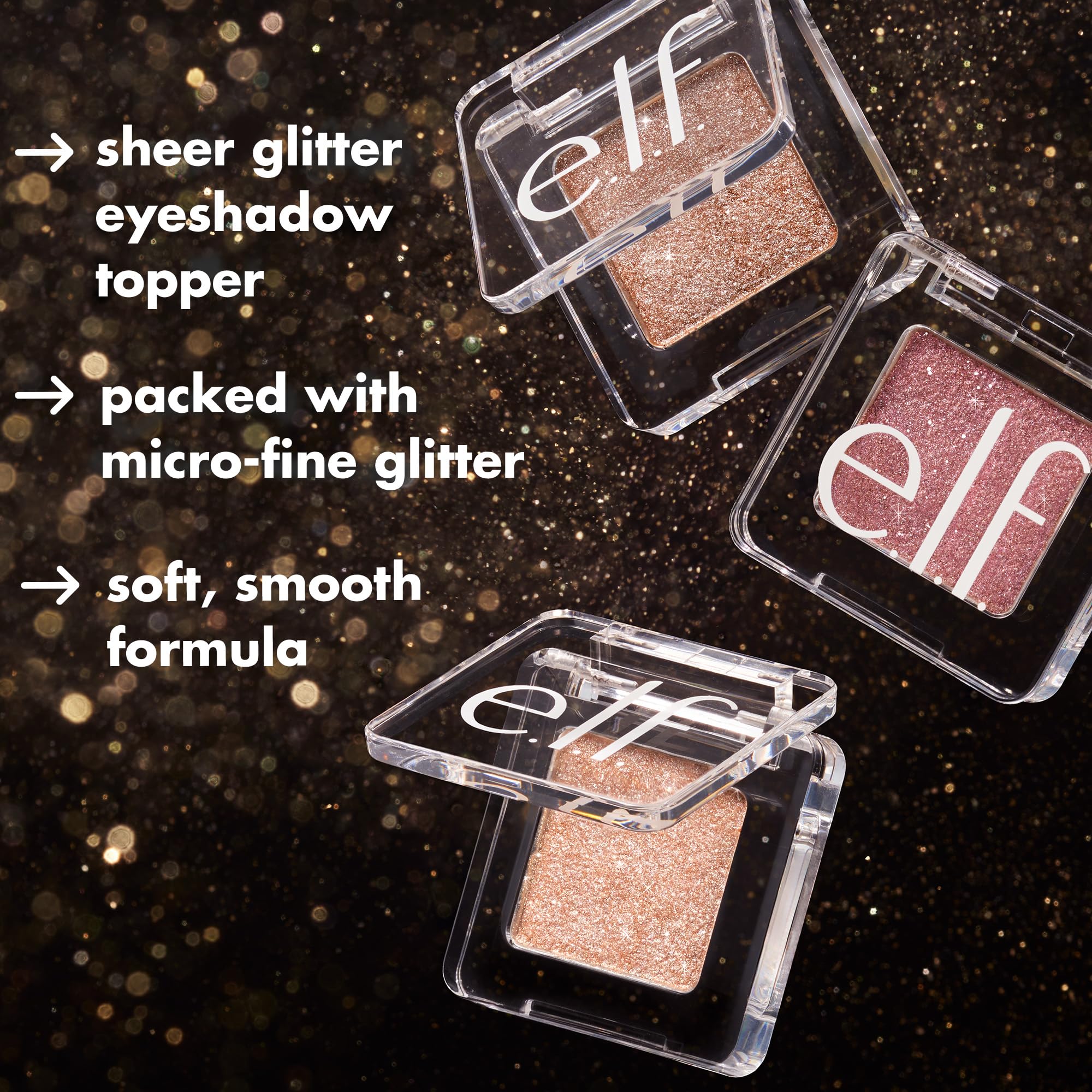 e.l.f. Fine as Fleck under bright light delivers a refined shimmer accent