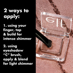 e.l.f. Fine as Fleck Glitter Eyeshadow layered over shadows for dimension