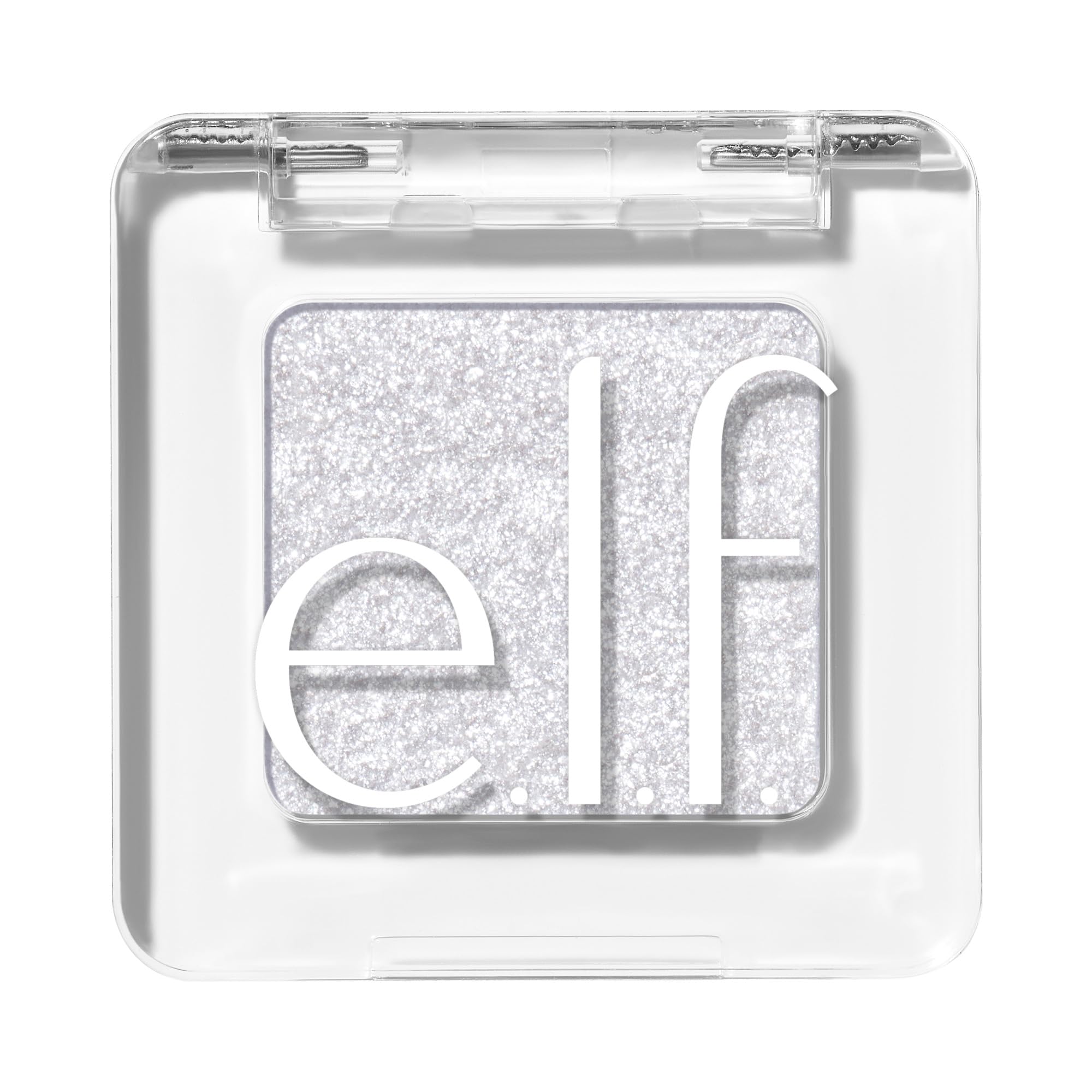 e.l.f. Fine as Fleck glitter eyeshadow swatch on lid for a sheer sparkle