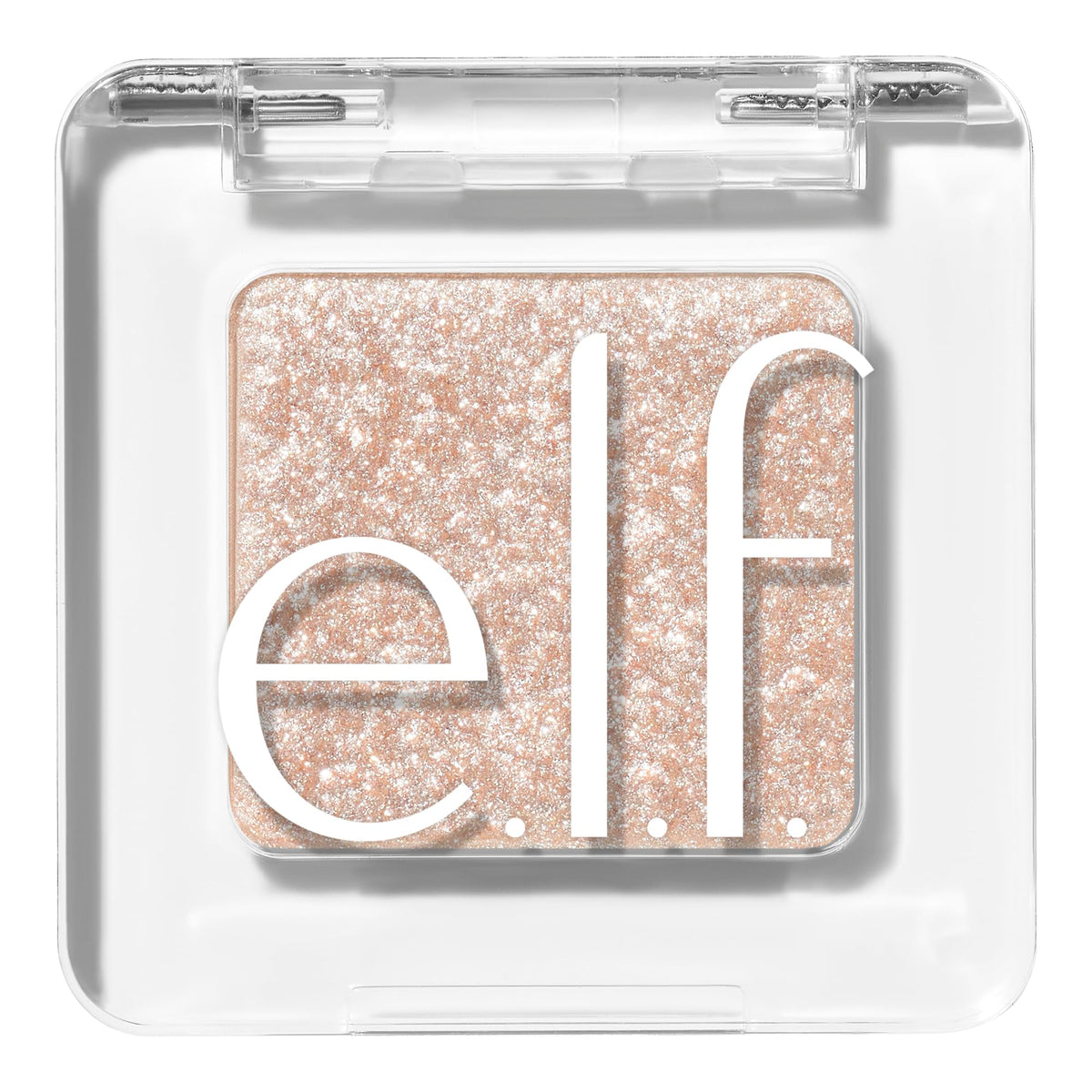 e.l.f. Fine as Fleck Glitter Eyeshadow White Hot swatch for sheer sparkle.