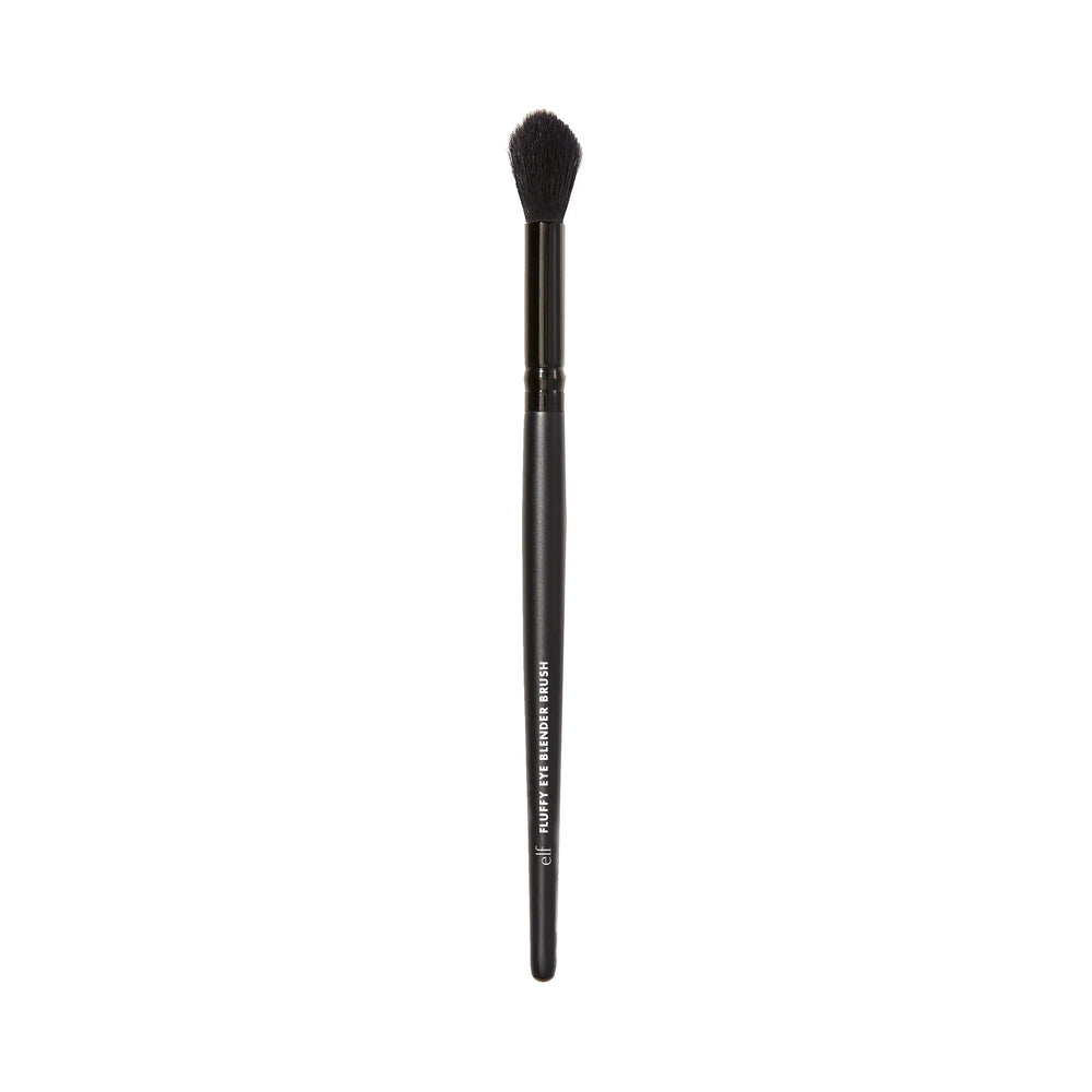 e.l.f. Fluffy Eye Blender Brush blends eyeshadow for a seamless look.