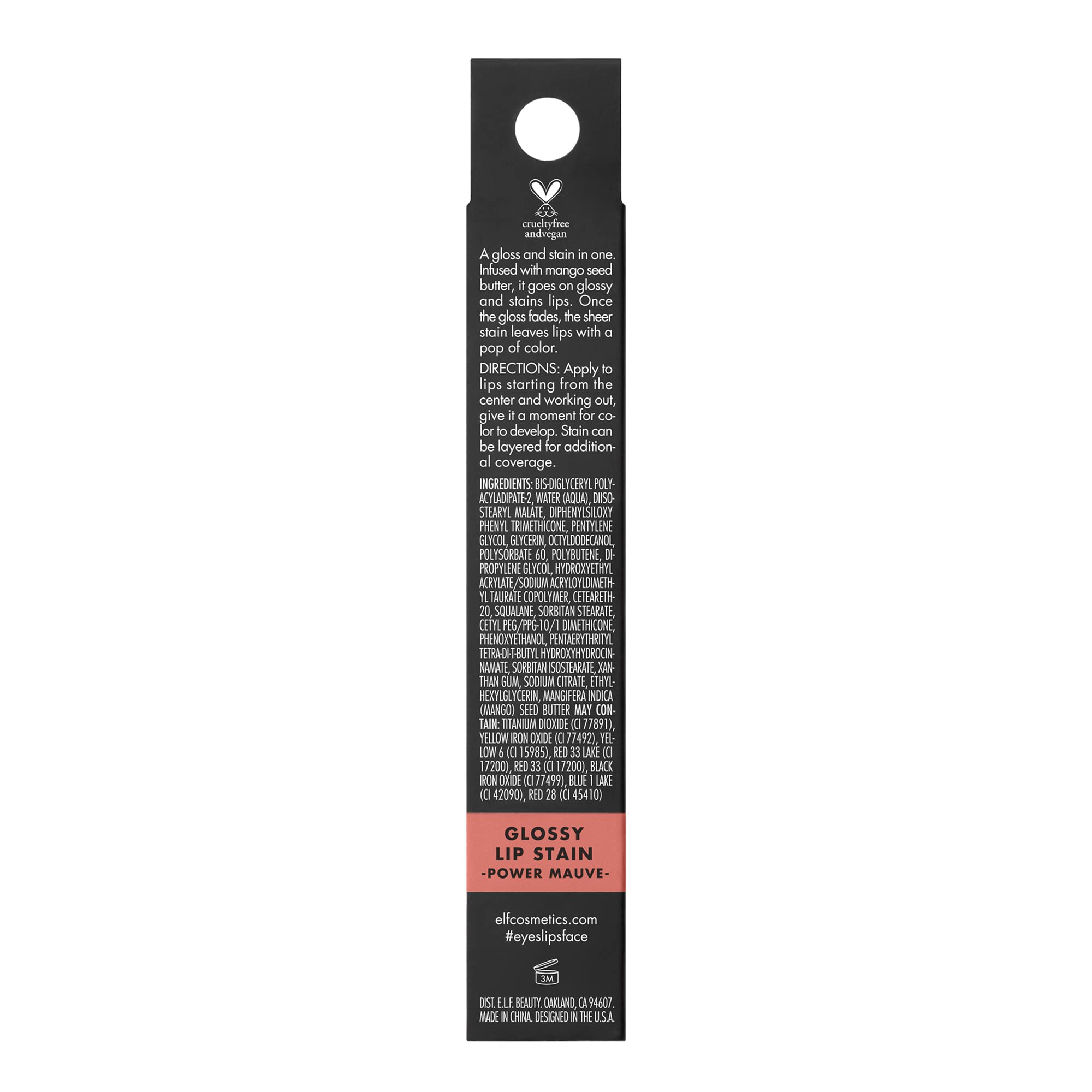 e.l.f. Glossy Lip Stain 8 shades display offers versatile daily color options