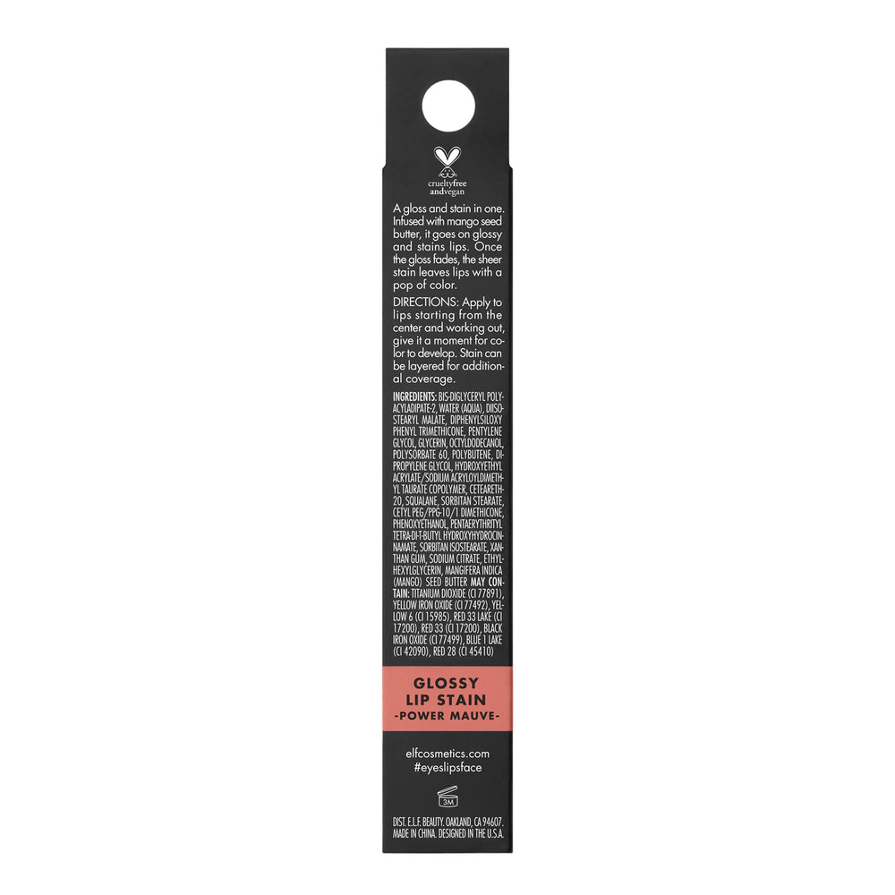 e.l.f. Glossy Lip Stain 8 shades display offers versatile daily color options