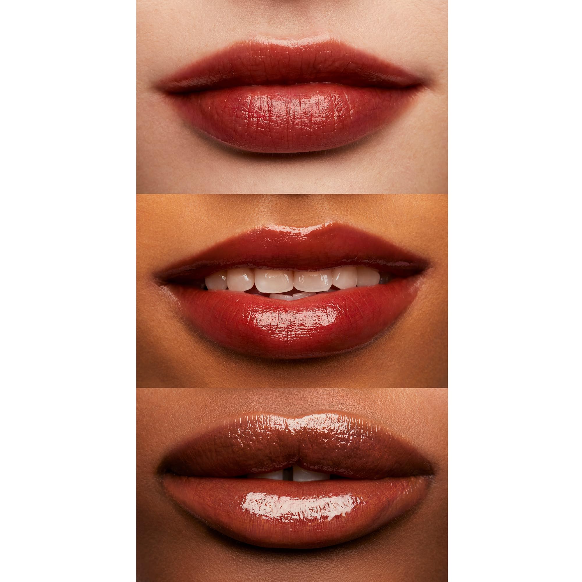 e.l.f. Glossy Lip Stain Cinnamon Dreamz demonstrates long-wear performance for all-day wear.