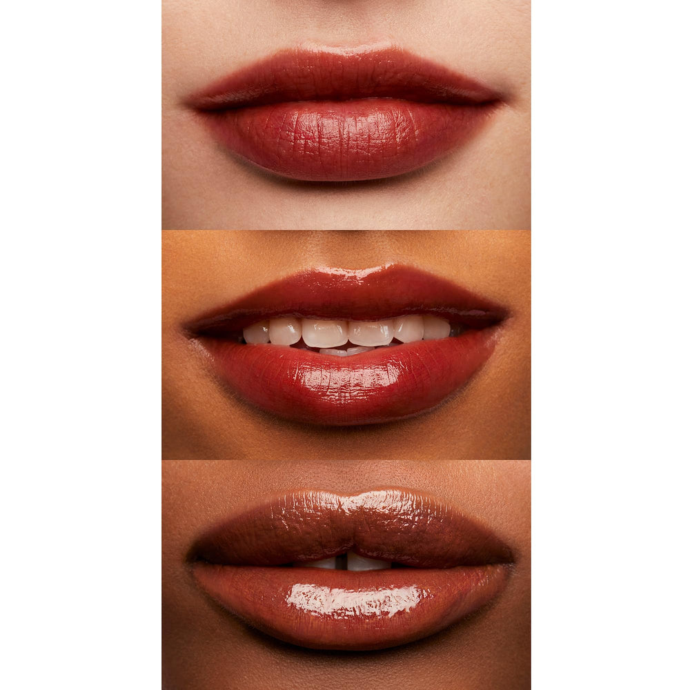 e.l.f. Glossy Lip Stain Cinnamon Dreamz demonstrates long-wear performance for all-day wear.