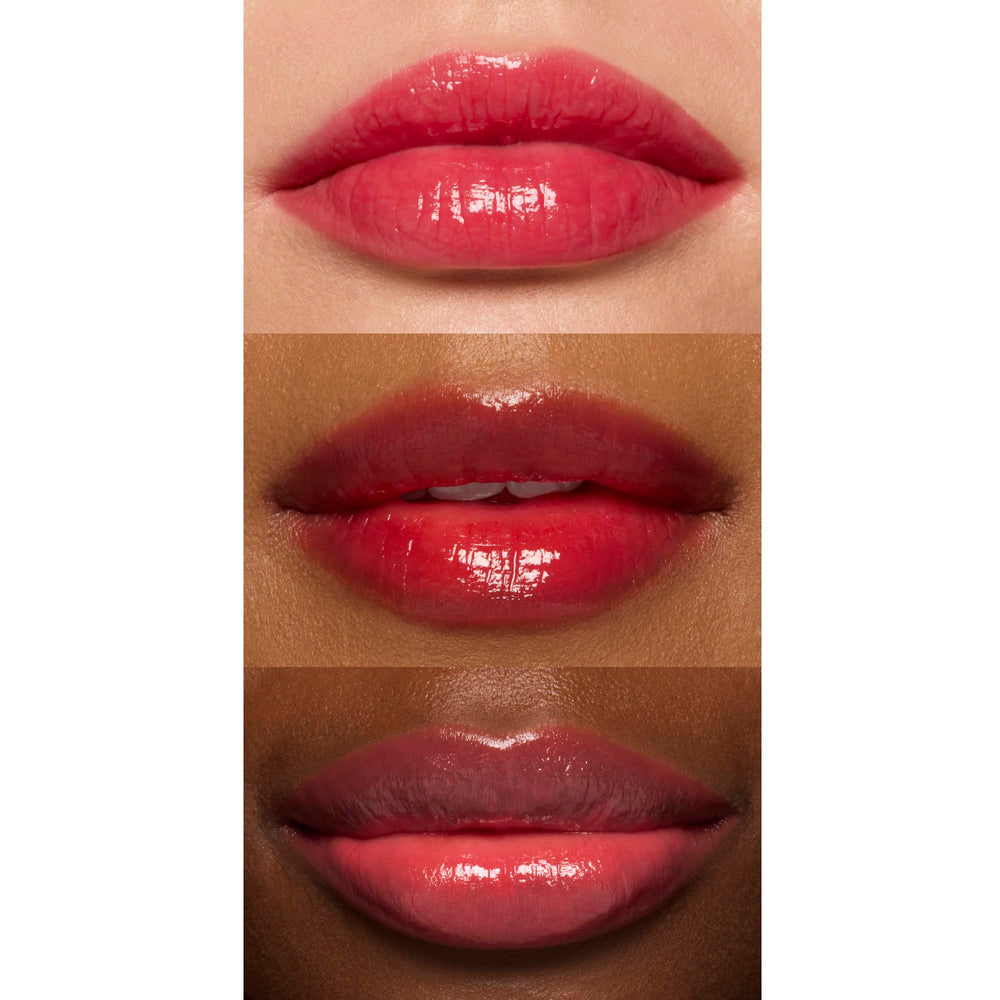 e.l.f. Glossy Lip Stain transfer test demonstrates transfer-resistant wear.