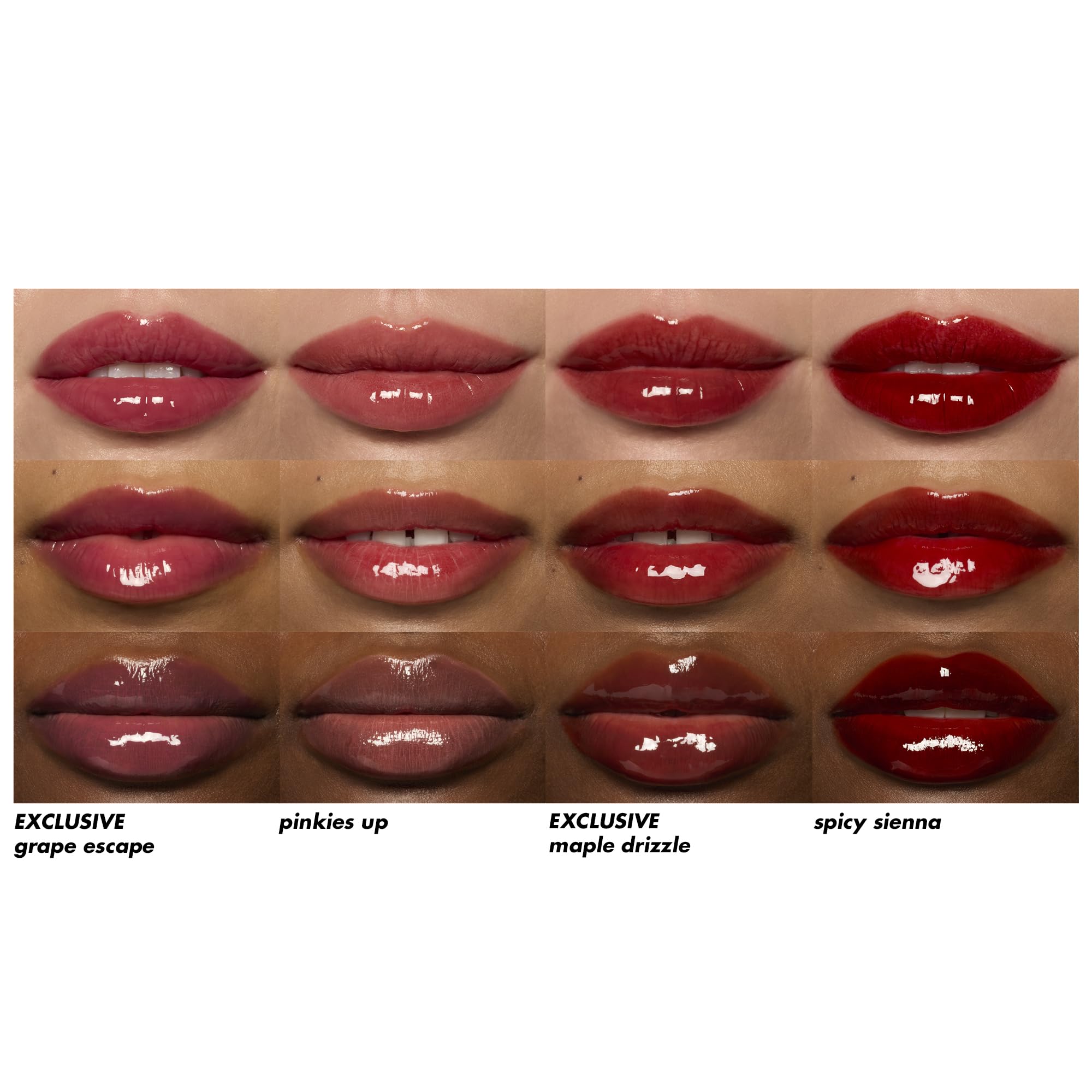 e.l.f. Glossy Lip Stain Maple Drizzle Exclusive swatch of caramel-tinged nude
