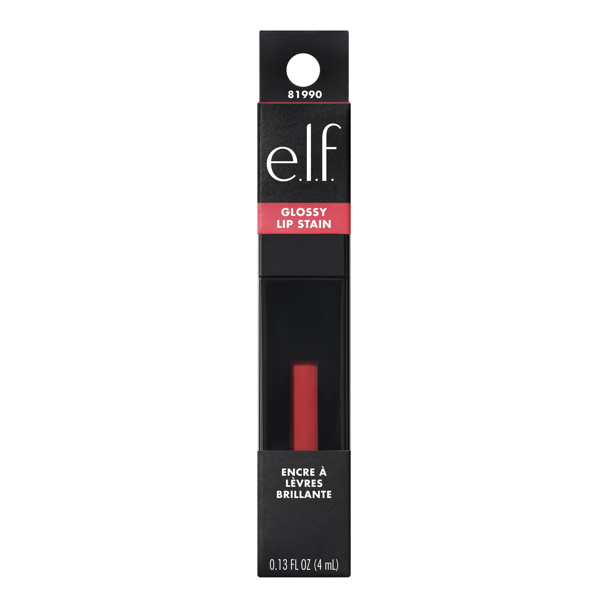 e.l.f. Glossy Lip Stain vegan cruelty-free label close-up