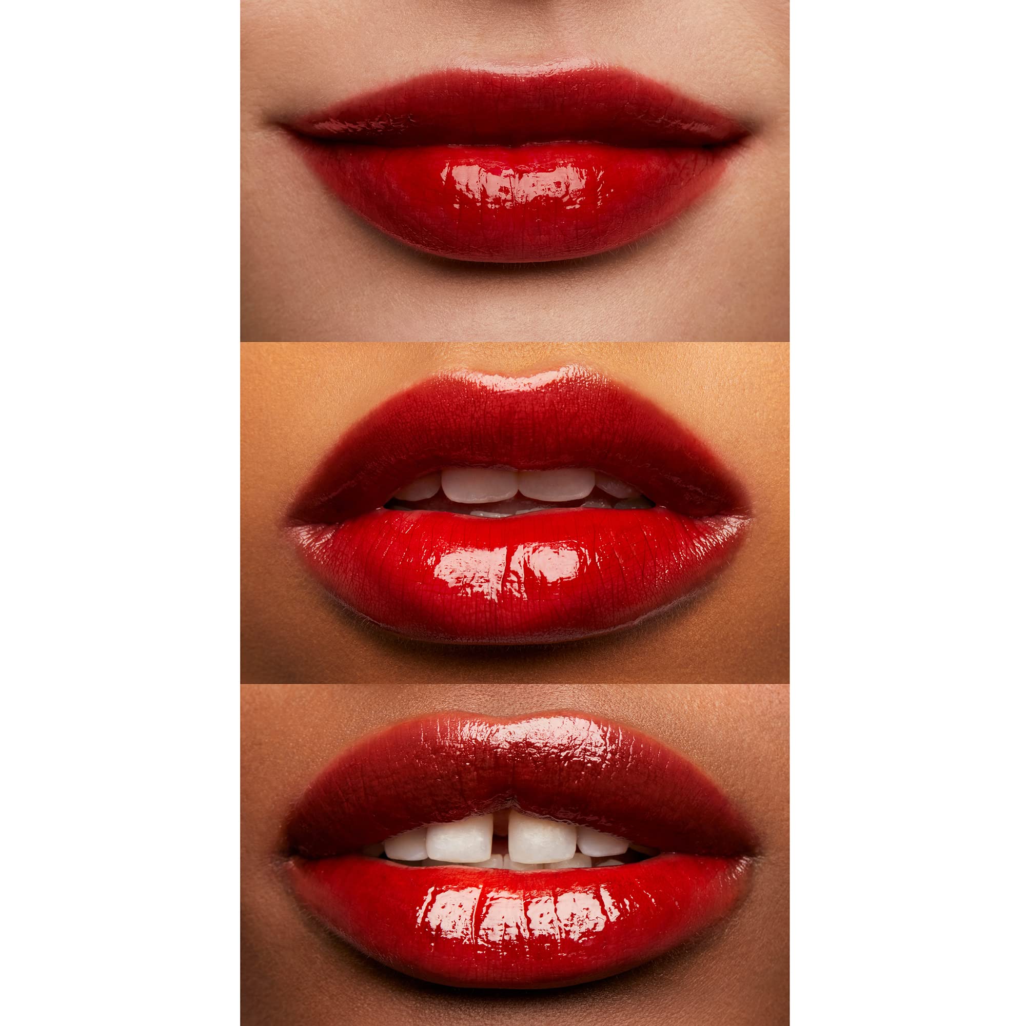 e.l.f. Glossy Lip Stain Spicy Sienna applied on lips for light, comfortable color.