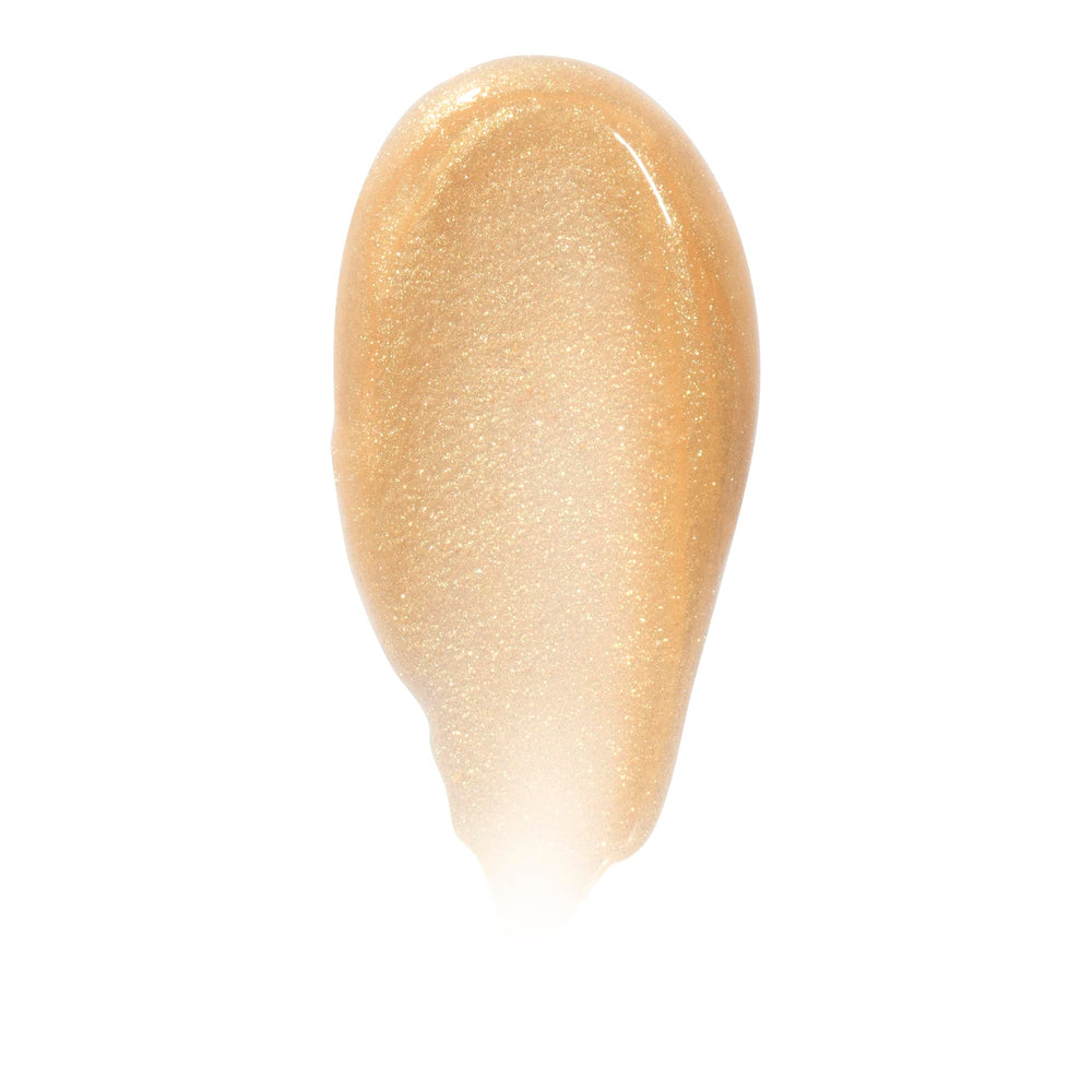 e.l.f. Glow Reviver Lip Oil Citrine Gleam, aplicador XXL facilita una pasada para un acabado jugoso.